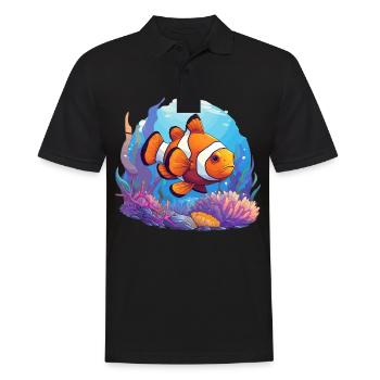 Clownfish Clownfische Clownfisch - Männer Poloshirt - Schwarz - Vorne - Kai (181cm)
