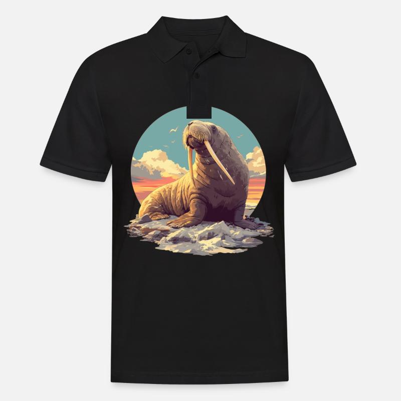 Walrus Walrosse Walross - Männer Poloshirt - Schwarz