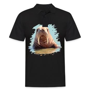 Walrus Walrosse Walross - Männer Poloshirt - Schwarz - Vorne - Kai (181cm)