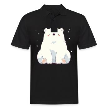 Polar Bear Eisbären Eisbär - Männer Poloshirt - Schwarz - Vorne - Kai (181cm)