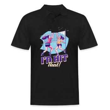 Drôle de volley-ball, je frapperais ça ! - Polo Homme - noir - Devant - Kai (181cm)
