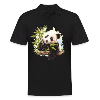 Panda géant Pandas Große Pandas Großer Panda - Polo Homme - noir - Devant - Kai (181cm)