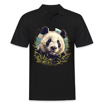 Panda géant Pandas Große Pandas Großer Panda - Polo Homme - noir - Devant - Kai (181cm)
