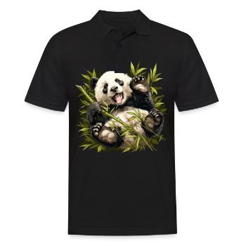 Panda géant Pandas Große Pandas Großer Panda - Polo Homme - noir - Devant - Kai (181cm)
