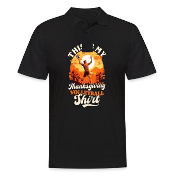 Thanksgiving Volleyball My Volleyball Outfit - Men's Polo Shirt - black - Front - Kai (181cm)