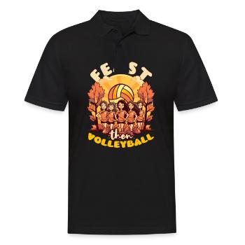 Thanksgiving Volleyball Feast Then Volleyball - Men's Polo Shirt - black - Front - Kai (181cm)