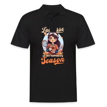 Thanksgiving Lacrosse Lacrosse Lieblingsjahreszeit - Männer Poloshirt - Schwarz - Vorne - Kai (181cm)