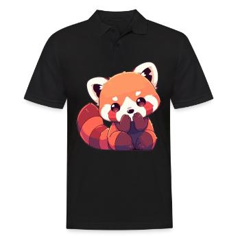 Red Panda Kleine Pandas Kleiner Roter Panda - Männer Poloshirt - Schwarz - Vorne - Kai (181cm)