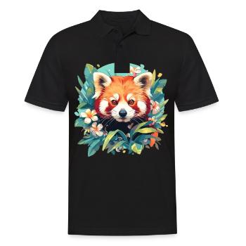 Red Panda Kleine Pandas Kleiner Roter Panda - Männer Poloshirt - Schwarz - Vorne - Kai (181cm)