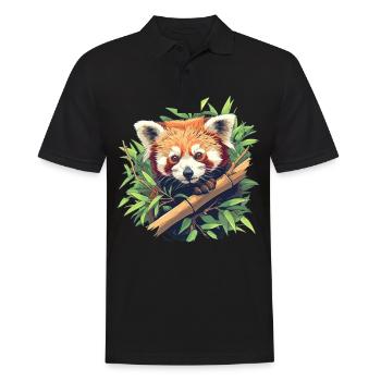 Red Panda Kleine Pandas Kleiner Roter Panda - Männer Poloshirt - Schwarz - Vorne - Kai (181cm)