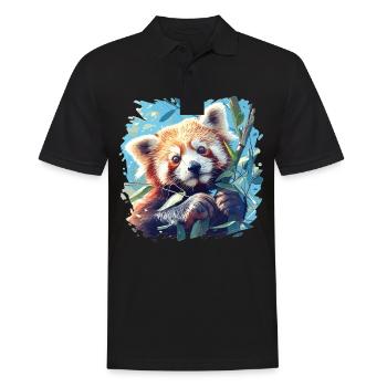 Red Panda Kleine Pandas Kleiner Roter Panda - Männer Poloshirt - Schwarz - Vorne - Kai (181cm)