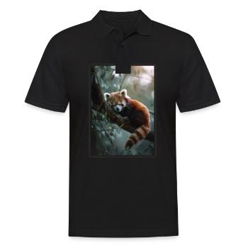 Red Panda Kleine Pandas Kleiner Roter Panda - Männer Poloshirt - Schwarz - Vorne - Kai (181cm)