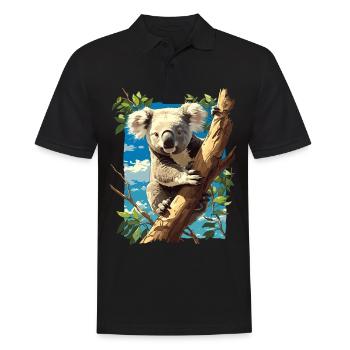 Koalas Koala - Men's Polo Shirt - black - Front - Kai (181cm)