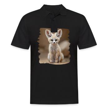 Fennec Fox Fenneks Fennek - Men's Polo Shirt - black - Front - Kai (181cm)