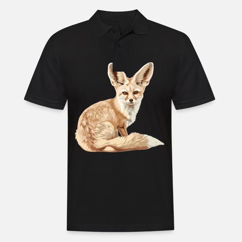 Fennec Fox Fenneks Fennek - Männer Poloshirt - Schwarz