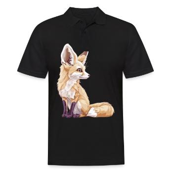 Fennec Fox Fenneks Fennek - Männer Poloshirt - Schwarz - Vorne - Kai (181cm)