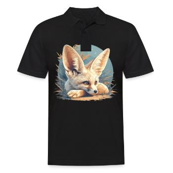 Fennec Fox Fenneks Fennek - Männer Poloshirt - Schwarz - Vorne - Kai (181cm)