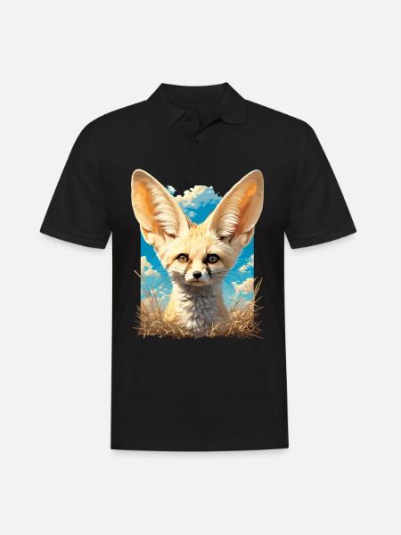Fennec Fox Fenneks Fennek - Men's Polo Shirt - black