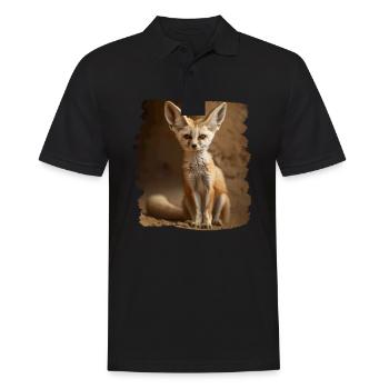 Fennec Fox Fenneks Fennek - Men's Polo Shirt - black - Front - Kai (181cm)
