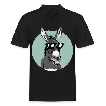 Esel Eselchen Maultier Muli - Männer Poloshirt - Schwarz - Vorne - Kai (181cm)