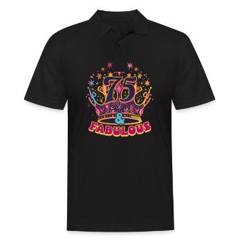 75. Geburtstag 75 & Fabelhaft - Männer Poloshirt - Schwarz - Vorne - Kai (181cm)