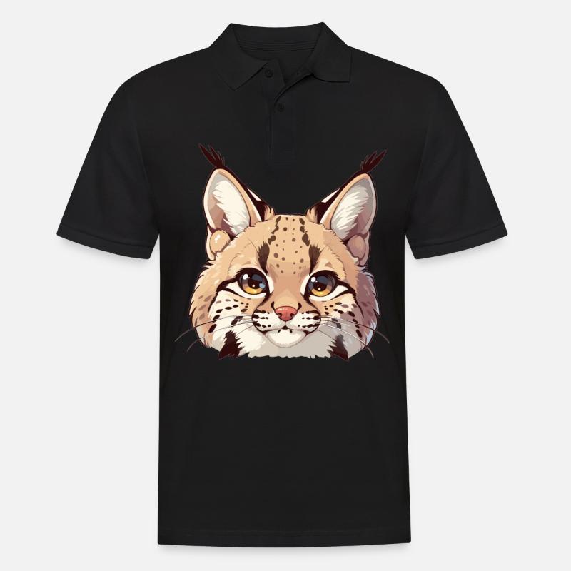 Lynx Luchse Luchs - Männer Poloshirt - Schwarz