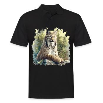 Lynx Luchse Luchs - Polo Homme - noir - Devant - Kai (181cm)