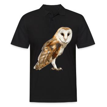 Barn Owl Schleiereulen Schleiereule - Men's Polo Shirt - black - Front - Kai (181cm)