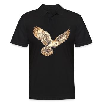 Barn Owl Schleiereulen Schleiereule - Men's Polo Shirt - black - Front - Kai (181cm)