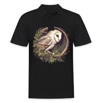 Barn Owl Schleiereulen Schleiereule - Men's Polo Shirt - black - Front - Kai (181cm)