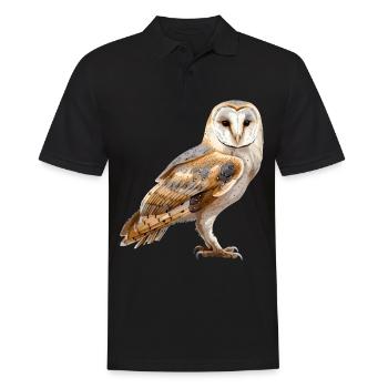 Barn Owl Schleiereulen Schleiereule - Men's Polo Shirt - black - Front - Kai (181cm)