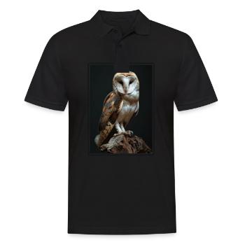 Barn Owl Schleiereulen Schleiereule - Men's Polo Shirt - black - Front - Kai (181cm)