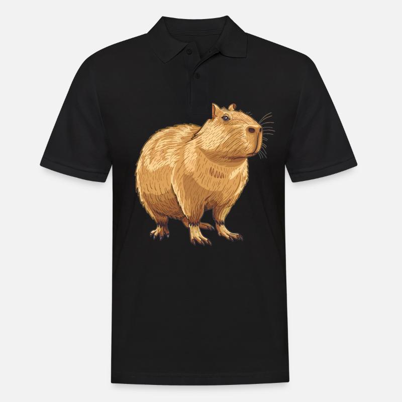 Capybaras Capybara - Männer Poloshirt - Schwarz