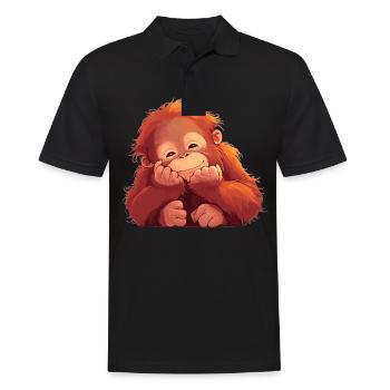 Orangutan Orang-Utans Orang-Utan - Männer Poloshirt - Schwarz - Vorne - Kai (181cm)