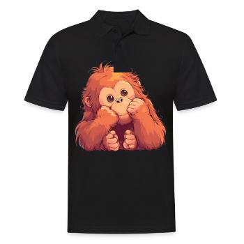 Orangutan Orang-Utans Orang-Utan - Männer Poloshirt - Schwarz - Vorne - Kai (181cm)