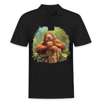 Orangutan Orang-Utans Orang-Utan - Männer Poloshirt - Schwarz - Vorne - Kai (181cm)