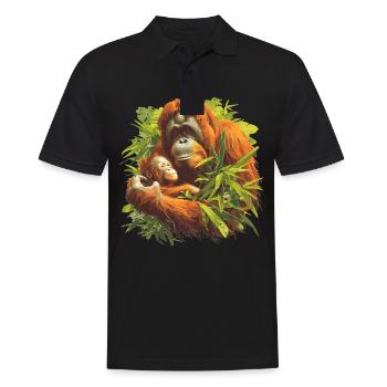 Orangutan Orang-Utans Orang-Utan - Männer Poloshirt - Schwarz - Vorne - Kai (181cm)