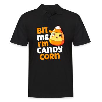 Candy Corn Bite Me, I'M Candy Corn - Polo Homme - noir - Devant - Kai (181cm)