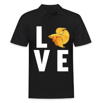 Bettas Betta Fisch Betta - Männer Poloshirt - Schwarz - Vorne - Kai (181cm)