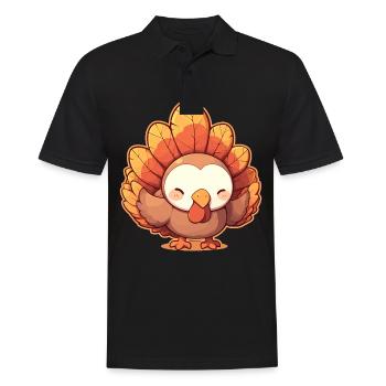Turkey Truthähne Truthahn - Männer Poloshirt - Schwarz - Vorne - Kai (181cm)