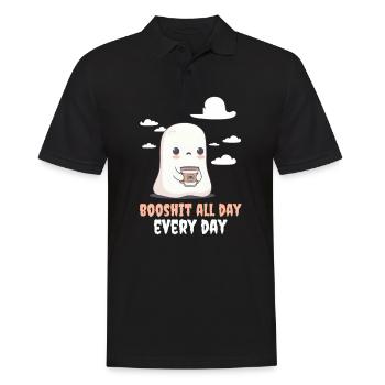 Booshit Booshit All Day, Every Day - Men's Polo Shirt - black - Front - Kai (181cm)
