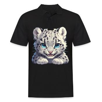 Snow Leopard Schneeleoparde Schneeleopard - Männer Poloshirt - Schwarz - Vorne - Kai (181cm)