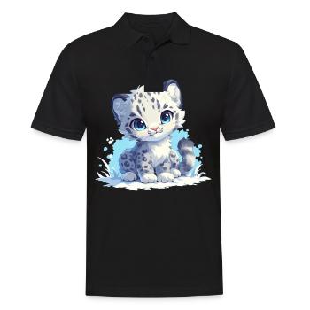 Snow Leopard Schneeleoparde Schneeleopard - Männer Poloshirt - Schwarz - Vorne - Kai (181cm)