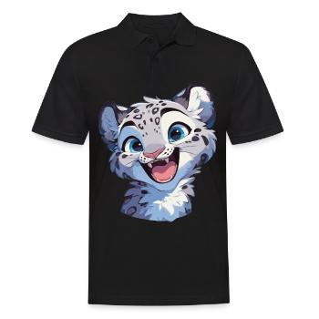 Snow Leopard Schneeleoparde Schneeleopard - Männer Poloshirt - Schwarz - Vorne - Kai (181cm)