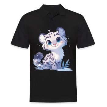 Snow Leopard Schneeleoparden Schneeleopard - Männer Poloshirt - Schwarz - Vorne - Kai (181cm)