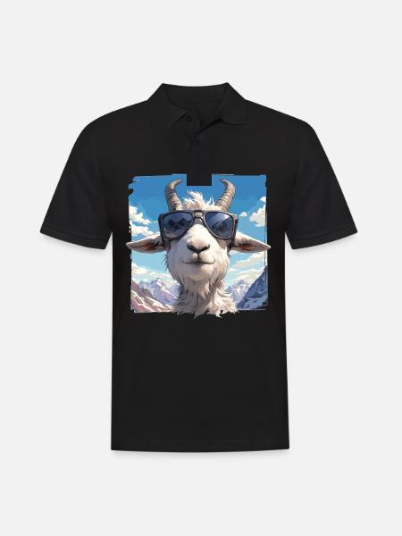 Alpine Goat Bergziegen Bergziege - Männer Poloshirt - Schwarz