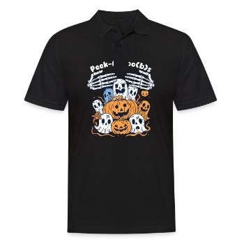 Halloween Boob Peek-A-Boo(b)s - Männer Poloshirt - Schwarz - Vorne - Kai (181cm)