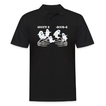 Halloween-Tittengeister In Dis-Boo-B - Männer Poloshirt - Schwarz - Vorne - Kai (181cm)