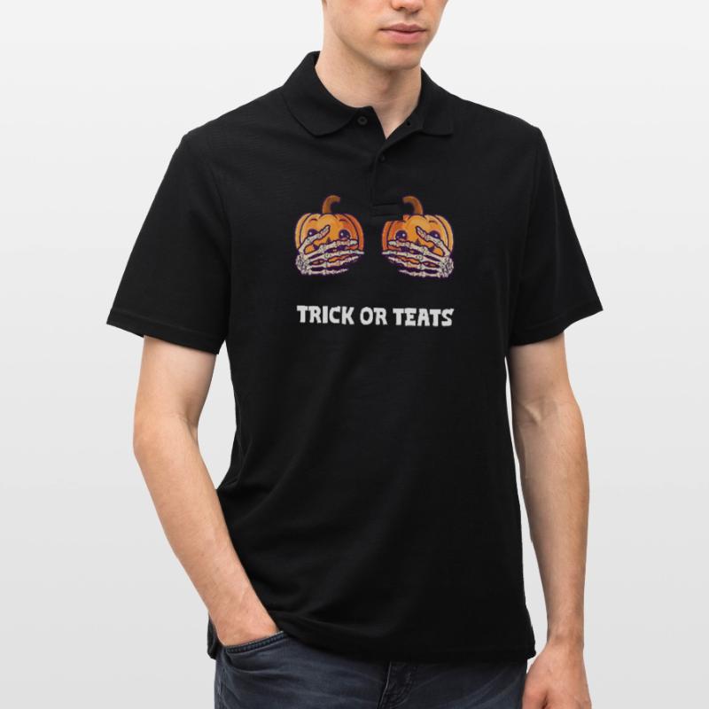 Halloween Brusttrick oder Zitzen Männer Poloshirt