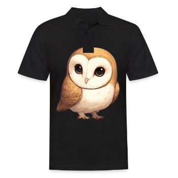 Barn Owl Schleiereulen Schleiereule - Men's Polo Shirt - black - Front - Kai (181cm)